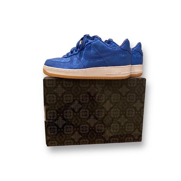 Nike Air Force 1 Premium x CLOT Royal Silk 2019 Size 10 Edison Chen Blue - Picture 1 of 10
